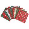 Generic Tessuto di Cotone Natalizio - Tessuti Patchwork Natalizi da 10 Pezzi per Fai da Te, Quilting E Artigianato | Tessuti Festivi per Progetti Artigianali E Decorazioni Natalizie, Perfetti per I Creativi