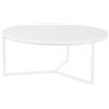FineBuy Tavolino da caffè Tondo 80 x 80 x 33 cm Bianco Laccato | Tavolo da Salotto Design Moderno | Tavoli da Divano MDF