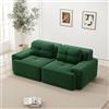 Cayipng Divano 2 posti,divano modulare,divano imbottito senza telaio a compressione sottovuoto con 2 cuscini,Imbottitura in schiuma 32D alta densità,Senza montaggio,Verde(Seduta prof. 74+Bracciolo lar. 30)