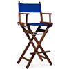 Telami - Sedia Regista Make Up - Collezione Sole Mio - Pieghevole e Leggera - Blu - Legno Tinto Noce - Made in Italy - Mobili da Esterno - Alta qualità - 118cm x 55cm x 45cm