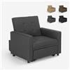 Produce Shop Poltrona Letto Singolo con braccioli Design Moderno salvaspazio Brooke - Grigio