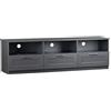 Brigros WeHome - Mobile Porta TV 3 Vani aperti e 3 Ante, 180x40x54cm, Armadio Moderno Per TV in Legno MDF e Maniglie Cromate, Supporto Tv Con Fori Passacavi, Mobile TV Per Soggiorno o Salotto (Antracite)