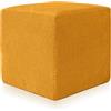 Deshome - Pouf poggiapiedi divano 43x43x44 cm stoffa idrorepellente effetto velluto: Pouf design moderno divano soggiorno camera da letto Puff poggiapiedi Pouffe salotto Demetra Giallo ocra
