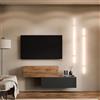 Planetmöbel TV Mobile per soggiorno 2X 100 cm Oro Rovere/Antracite - Oro Rovere, Moderno, Mobile TV con 2 ante per riporre, da appendere o utilizzare con appoggio a terra