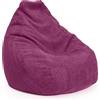 Lumaland Poltrona a sacco XXL in velluto per videogiochi, per adulti e adolescenti, comodo pouf da 135 x 100 cm, colore rosso vino