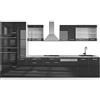 Vicco Mobile da cucina R-Line, Antracite lucido/bianco, 350 cm con armadio alto, PL Marmo, adatto per disposizione e ampliamento personalizzati