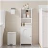 Hzuaneri Armadietto da bagno, Mobiletto da Bagno con Ante, Armadietto ad Angolo con Ripiani Regolabili, Organizzatore, Mobile Multiuso, 20 x 25 x 80 cm, Bianco BC39713X