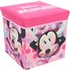 CARTOON Pouf Minnie Disney per bambini multifunzione contenitore porta oggetti per sedersi 30 cm