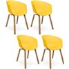 SAMIRA Sedia da pranzo gialla, poltrona in stile scandinavo (Giallo,4)