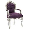 Way Home Store Poltrona BAROCCO stile Francese Luigi XVI Silver e Viola 68 x 65 x 108 cm