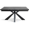 PAZZO DESIGN, Tavolo Allungabile Mario, Piano In Ceramica Antracite, Gambe Metallo Nero, 160 x 90 x 76 cm - id_02
