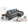 Robin Inspire divano letto angolare a L con funzione letto e 2 contenitori - 2 pouf - 245 cm - tessuto strutturato Baltic - angolo destro - Grigio scuro Grigio York