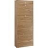 MONDO VIRO Scarpiera 4 ante 1 cassetto Benny in legno cm 63x29 164h (Noce Stelvio)