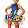Russo Tessuti Tessuto Lycra Body Costumi Ballo ARLECCHINO Multicolo Rombi Carnevale 100x150cm
