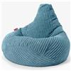 Lounge Pug Poltrona Sacco per Adulti Gioco in Velluto a Coste, Egeo Blu, Grande Pouf Sacco Alta Gaming Reclinabile per Soggiorno