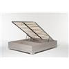 Cangù Letto Contenitore Bed Box Matrimoniale 160x190 cm, Olmo Naturale, con piedini, con Rete a Doghe e Sistema di Sollevamento