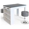 Vicco Set di tavoli da pranzo Repose, Antracite/bianco, 67 x 100 cm