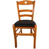 Sedam Srl Sedia Cuore, in Legno Massello, Vari Colori e Sedute disponibili, Alta Qualità, ORDINE MINIMO 2 PEZZI (Arancione, Imbottita Nera), MINIMO 2 SEDIE