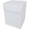 Aurora Store 50 Scatole in Cartone con Coperchio Bianco Pieghevole Fai da Te 12x12x16 cm bomboniera Matrimonio Battesimo Comunione Regalo Muffin Porta Confetti