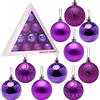 Christmas Concepts® Confezione da 10 60mm - Baubles per Albero di Natale - Baubles Decorati Lucidi, opachi e Glitterati. (Viola)