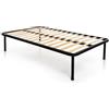 DOLCI SOGNI Rete Una Piazza e Mezza, Rete 120x190 per Letto una Piazza e Mezza, Rete Ortopedica a Doghe in Legno con Struttura Letto 120x190 in Ferro 4 Piedi Smontabili, 100% Made in Italy