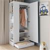 Moimhear Armadio 70 x 40 x 170 cm, versione singola con ripiani e cassetti, puro, adatto per camera da letto (bianco)
