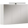 Vicco Specchio contenitore bagno Lavio, Bianco, 90 x 60 cm con illuminazione a LED, con ripiano integrato e illuminazione a LED