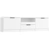 vidaXL Mobile porta TV, Bianco, 140x35x40 cm, Legno ingegnerizzato, Supporto per TV fino a 60, Mobile con ripiani, Arredo soggiorno moderno, Unità multimediale