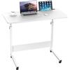 nwixbqoqn Tavolo da Letto Rotante 80x40 cm, Tavolo da Computer Regolabile in Altezza 69-90 cm, Tavolo Rotante con Vano per Tablet, Bianco