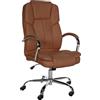 CLP Sedia Da Ufficio Ergonomica BIG Xanthos I XXL Comfort Con Funzione Dondolo E Braccioli I Rivestimento In Ecopelle, Portata Fino A 210 kg, Colore:marrone chiaro