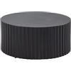FineBuy Tavolino Rotondo 67x67x31 cm Metallo Nero, Struttura a Lamelle | tavolino da soggiorno in alluminio, tavolino da divano fatto a mano, tavolino basso lounge, ogni pezzo è unico