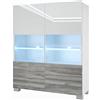 B BELINI GROUP BELINI cassettiera credenza Set 1 con LED, Bianco/legno glamour