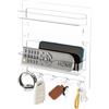 Fockety Scaffale a Parete per Comodino, Organizzatore di Mensole Adesivi a Muro con Ganci e Clip per Cavi, Auto -stick Sul Comodino per il per Telefono, Remoto, Auricolare (Trasparente)