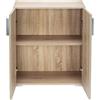 BAKAJI Mobile Madia con Doppia Anta Armadio Multiuso, Design Moderno Legno MDF Dimensione 77 x 31 x 60 cm (Quercia)