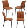 REDÒKASA Set 4 sedie imbottita CAMILLA per cucina, sala da pranzo e soggiorno, design moderno, gambe coniche robuste finitura ghisa, schienale e seduta rivestiti con tessuto effetto doppio tono (4, Ruggine)