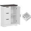 KOMFOTTEU Credenza Cucina con 3 Cassetti e Armadio con Ante, Mobile Cucina Dispensa con Kit Antiribaltamento, Mobiletto Cucina, per Soggiorno, Sala da Pranzo, 60 x 30 x 80 cm (Bianco)
