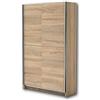 Stella Trading FAST, Armadio guardaroba, elegante, molto capiente, versatile con ante scorrevoli, effetto rovere Sonoma, 125 x 195 x 38 cm, L x A x P