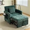 ZKLOEP Poltrona letto 2 in 1, divano letto singolo, poltrona in ciniglia (con cuscino e tasche laterali), con un piccolo tavolino da un lato e una borsa portaoggetti dall'altro, compatta