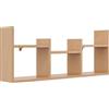KUBUTKU Scaffale decorativo da parete con 6 ripiani, 97 x 40 x 18 cm, design scandinavo, moderno, per soggiorno, cucina, ufficio, camera da letto, bagno, libreria (faggio)