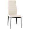 CLP Sedia da pranzo Mayfair I Sedia da cucina con struttura a quattro gambe, Colore:crema, Materiale:Ecopelle