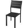 Totò Piccinni Sedia MESSICO con struttura in metallo, seduta e schienale in polietilene effetto legno (Senza Braccioli, Nero, 1 Pz)