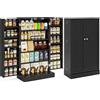 COSTWAY Armadietto Dispensa Alto 104 cm, Mobiletto da Cucina con Ante e Ripiani Regolabili, Credenza Autoportante per Sala da Pranzo, Soggiorno, Camere da Letto, 59 x 30 x 104 cm (Nero)
