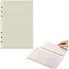 TopHomer Fogli di ricarica formato A5, 160 pagine/80 fogli, fogli a righe, 6 fori, fogli sfusi, fogli di ricambio per diari, quaderni (a righe)