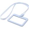 Lanyards Tomorrow LanyardsTomorrow - Set combinato con cordino e porta badge, 12 pezzi, include porta carte d'identità rigido orizzontale sagomato e laccetto da collo in tinta unita con clip in plastica (blu pastello)
