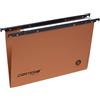 Bertesi Cartesio® by Bertesi, Lotto di 25 Cartelle Sospese di qualità per Cassetti, in Cartone 240 g/mq, Portaetichette Lenticolare già Montato, Interasse 39 cm, Fondo a V, Colore Arancio, Cod. 100/395 -A2