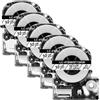 JXHDWYTYO Confezione da 2 a 10 SS12KW compatibile con nastro LabelWorks SS12KW da 12 mm LK 4WBN 4WBN nero su bianco per etichettatrice LW300 LW400(5PK Black on Clear)