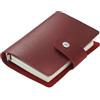 IOEUIWP Agenda ad anelli in pelle formato A8, mini quaderno con in argento da 15 mm, diario organizer retrò, blocco note per uomini, donne, scuola, ufficio e lavoro(Red-A8)