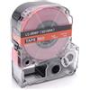 vhbw Cassetta nastro compatibile con Epson LabelWorks LW-1000P, LW-600P etichettatrice 8m x 18 mm bianco su rosso, plastica