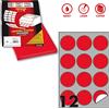 MarkIn Etichetta adesiva R/310 rosso fluo 100fg A4 tonda Ø60mm (12et/fg) Markin