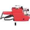 Fafeicy Pistola Etichettatrice per Prezzi MX-6600, Etichettatrice 2 Linee 10 Cifre, Rosso ABS con Rullo Inchiostro 16x23mm per Negozi Uffici